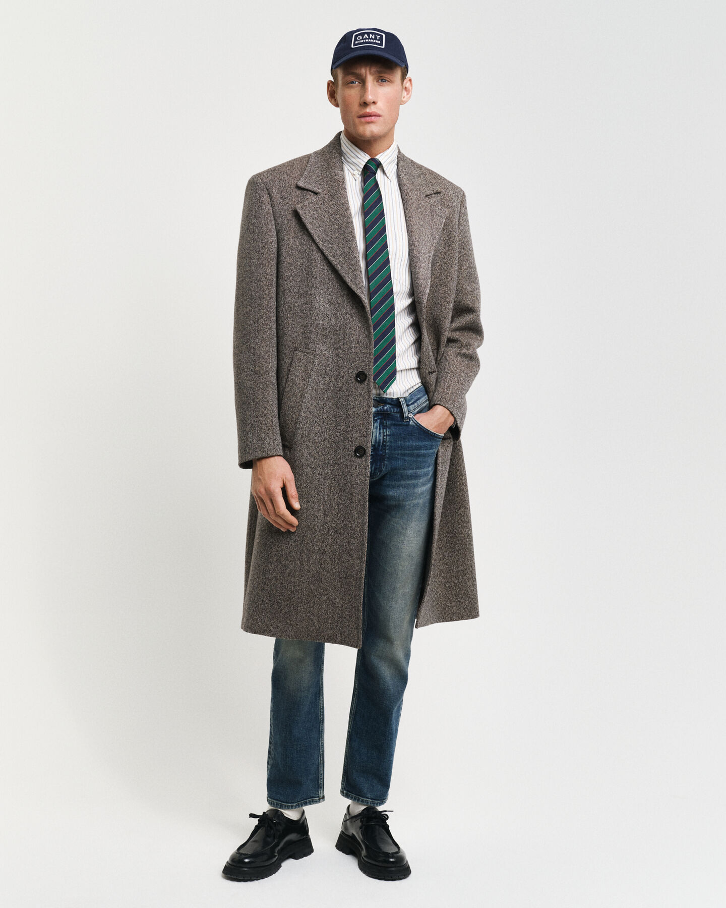 Regular fit klassisk stribet Oxford-skjorte