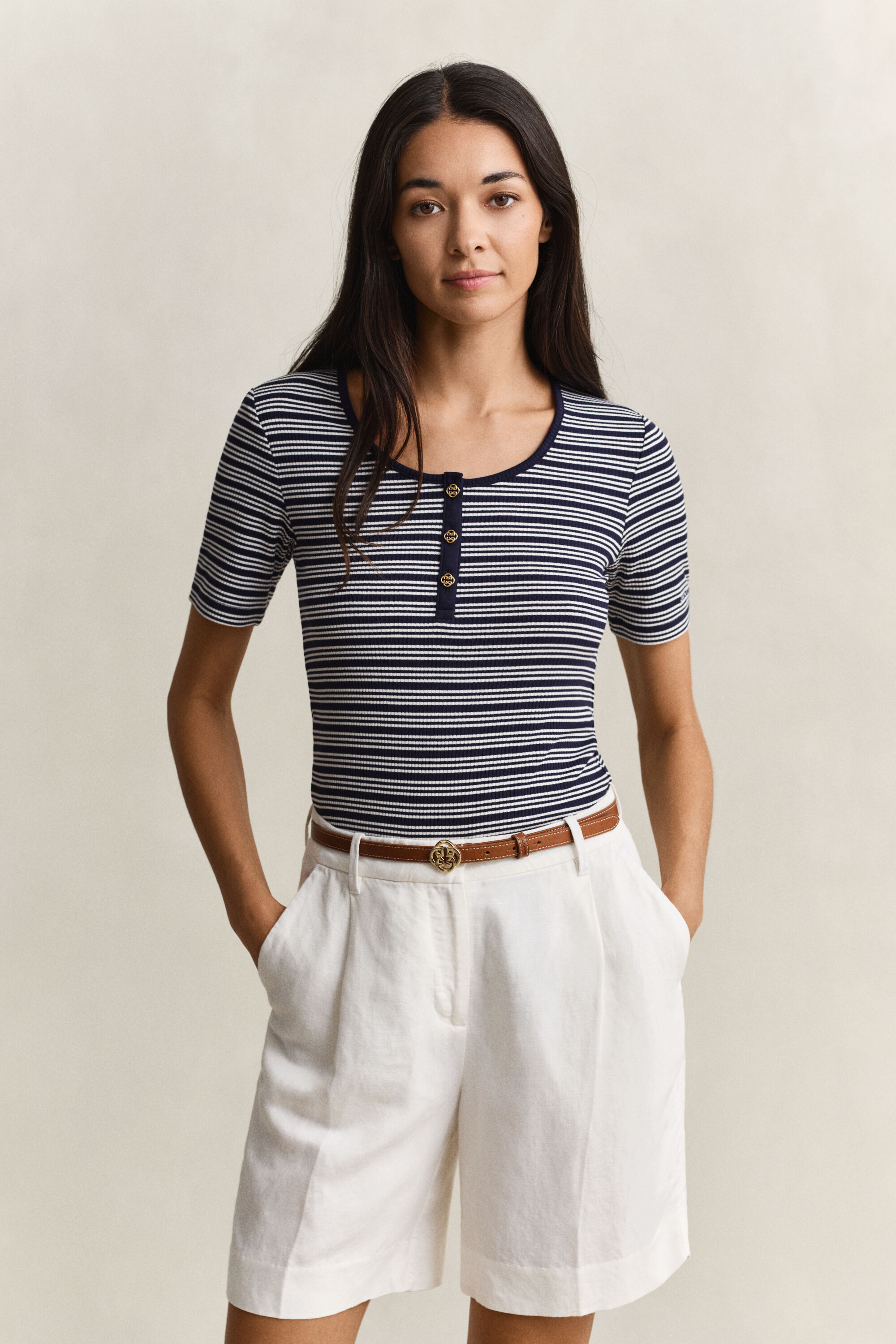 Ribstrikket Henley top