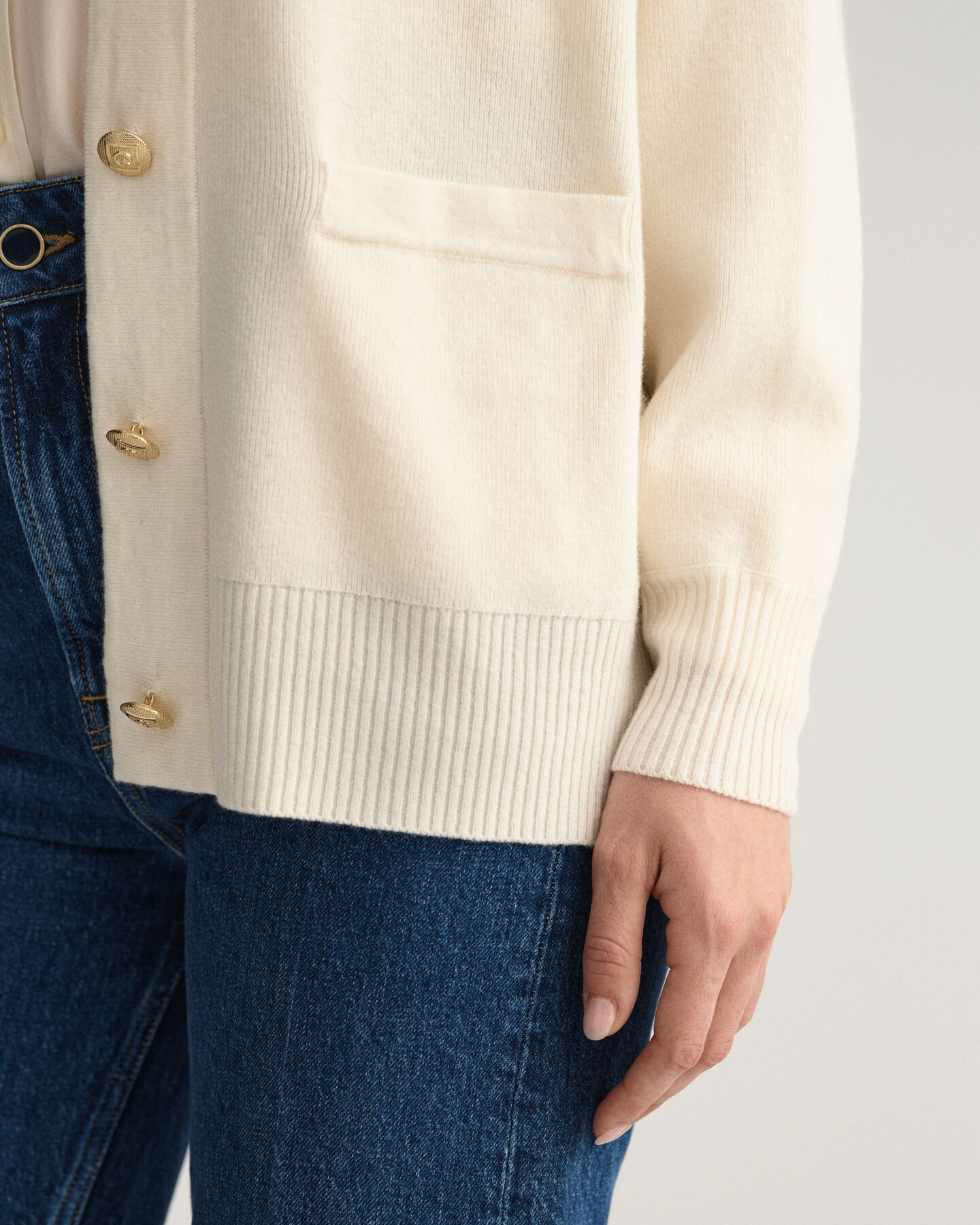 Ensfarvet Oversized cardigan