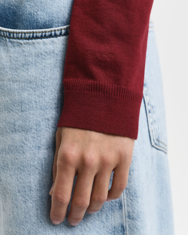 Sømløs langærmet poloskjorte