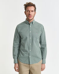 Regular fit klassisk gingham poplin-skjorte