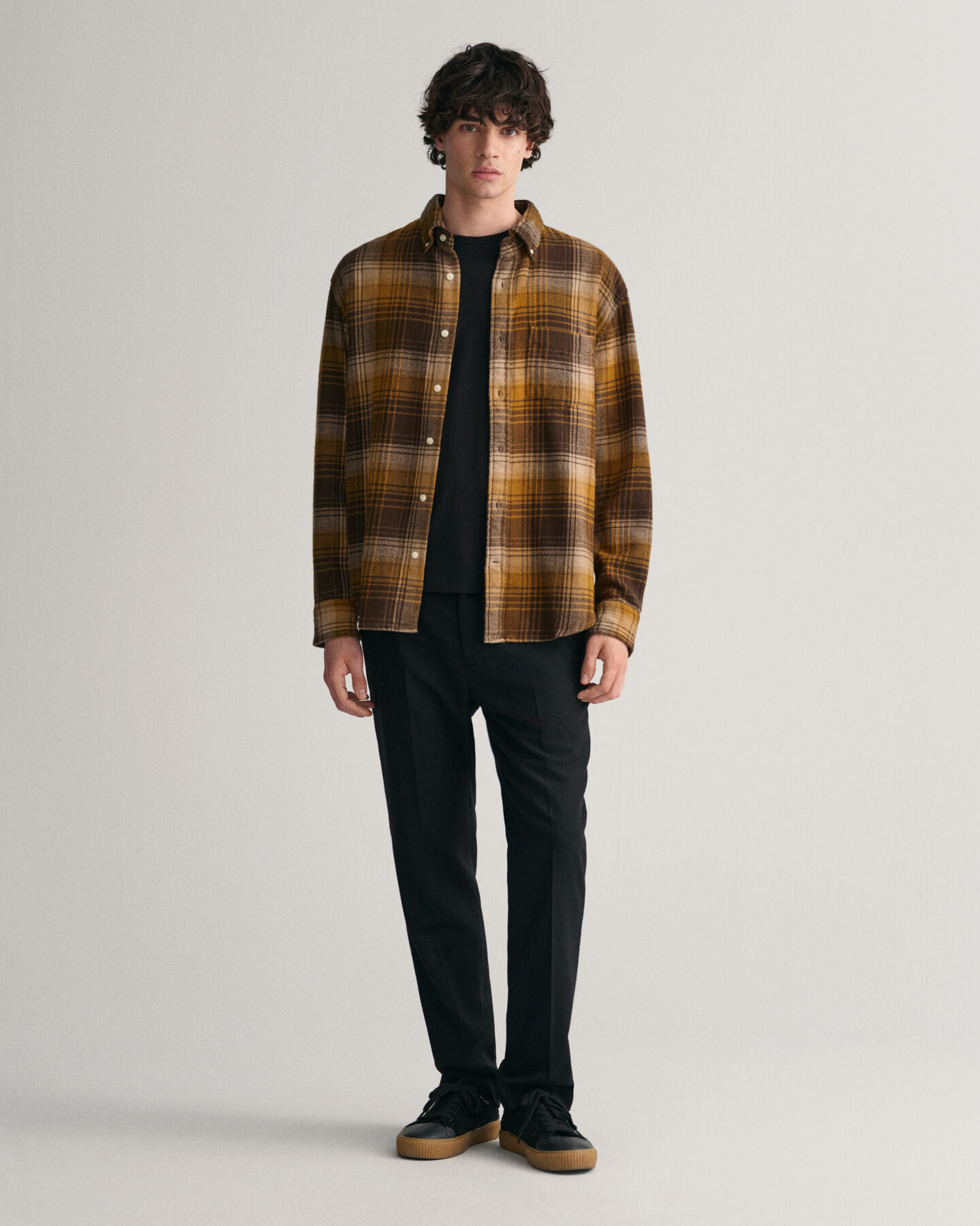 Slim fit bukser af flannel