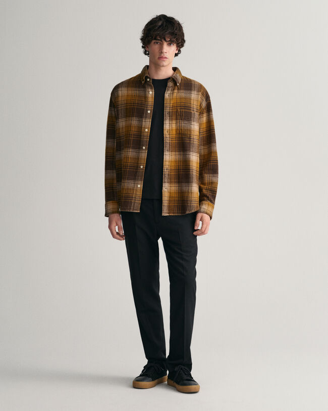 Slim fit bukser af flannel