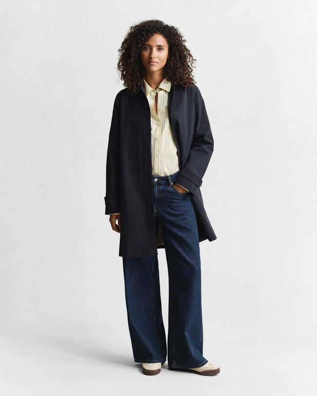 Relaxed fit poplin skjorte med striber