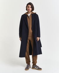 Hættetrøje af ekstra fin lammeuld med lynlås