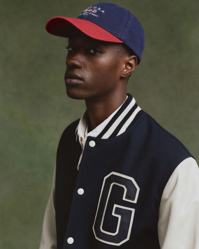 Varsity Jacket i l&aelig;derblanding