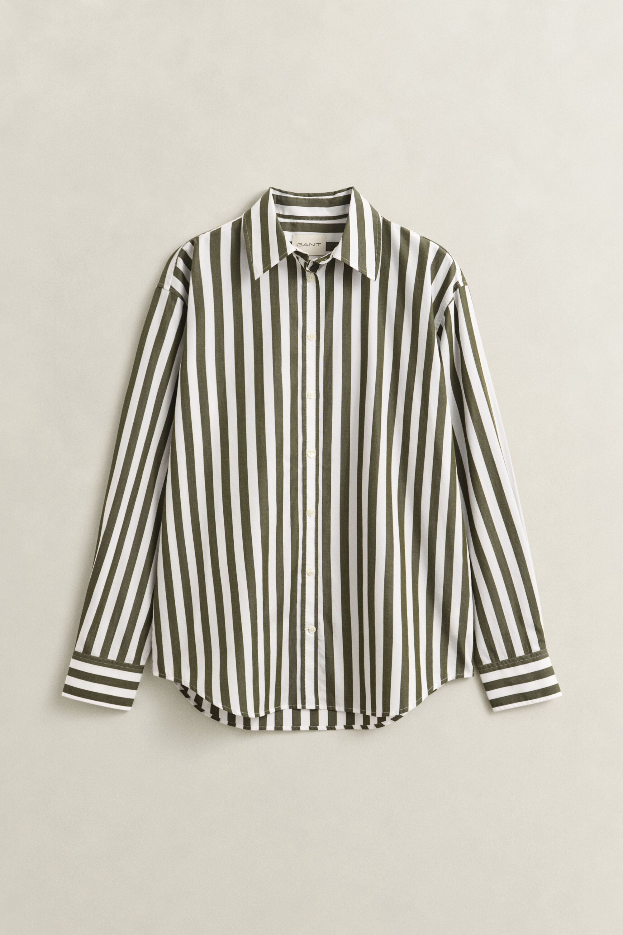 Relaxed poplin skjorte med striber