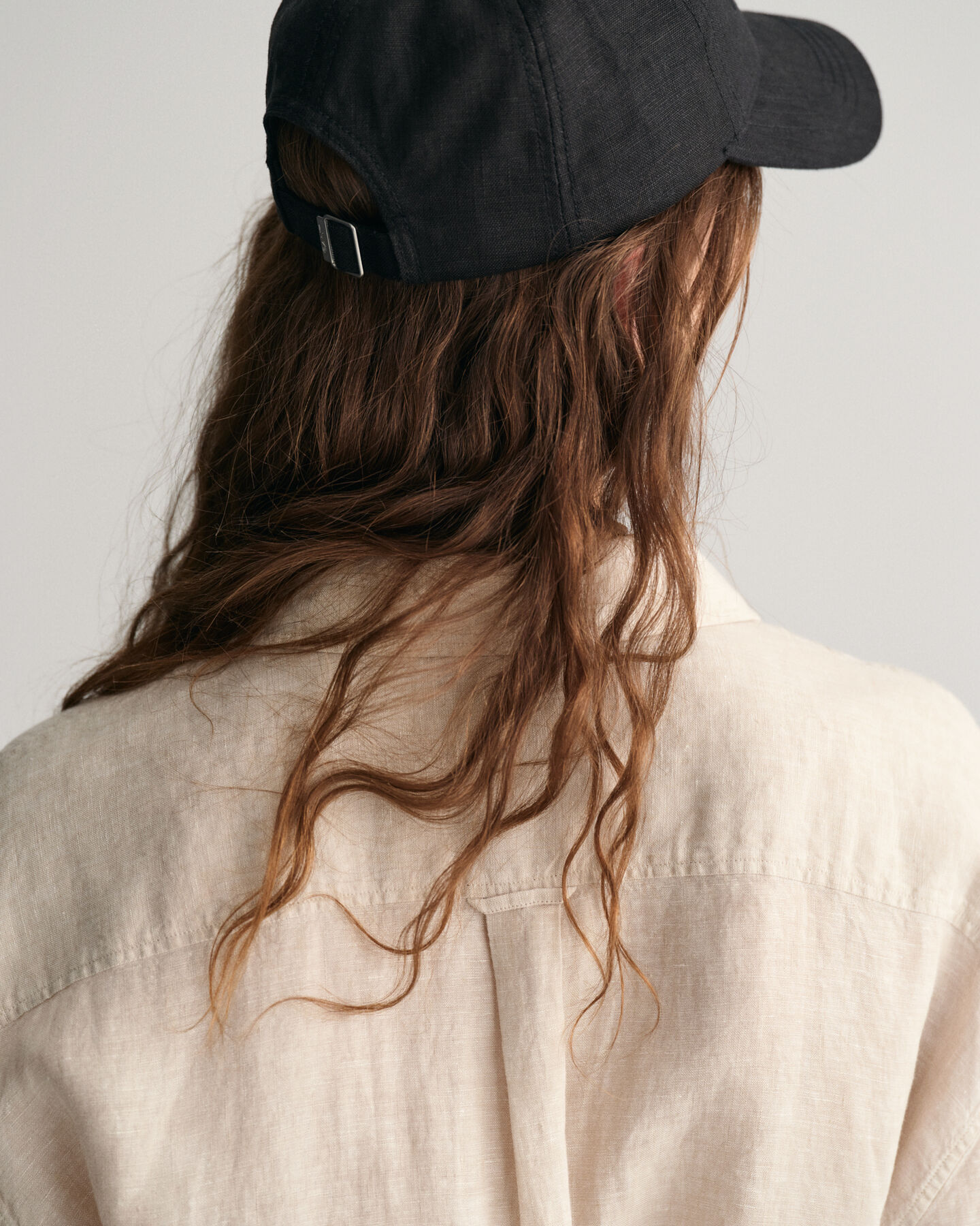 Skjortekjole af hør med korte ærmer