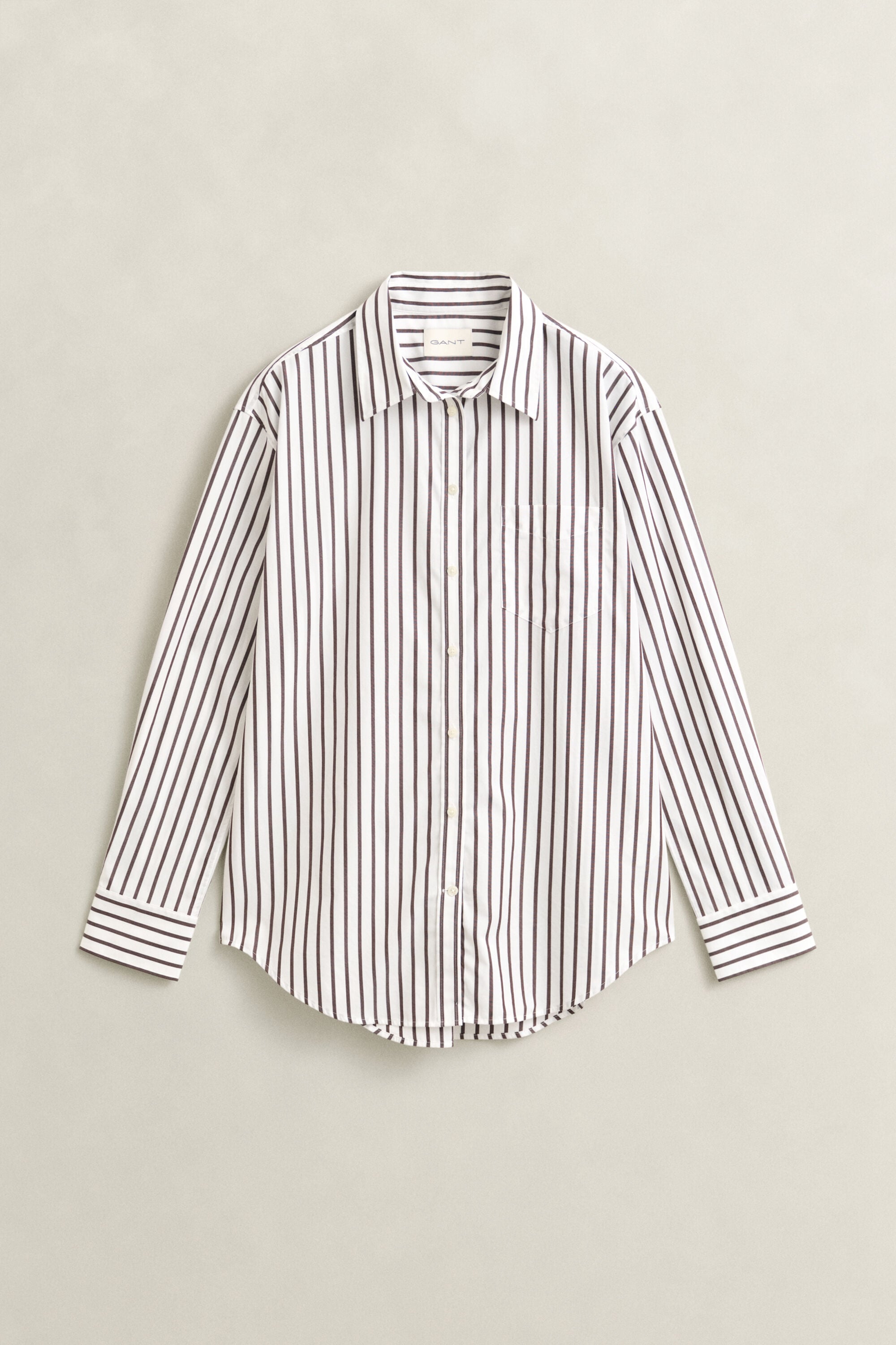 Relaxed fit stribet klassisk poplin-skjorte