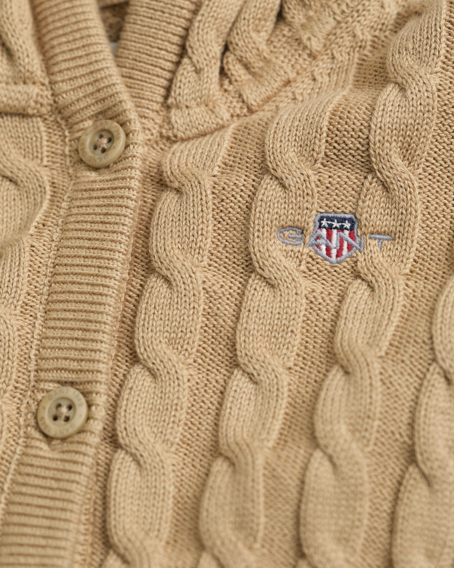 Baby cardigan af bomuld med kabelstrik