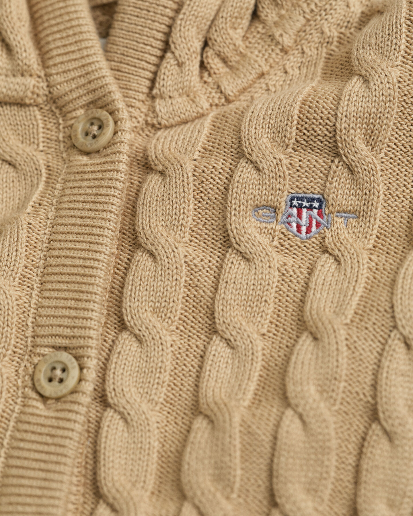 Baby cardigan af bomuld med kabelstrik