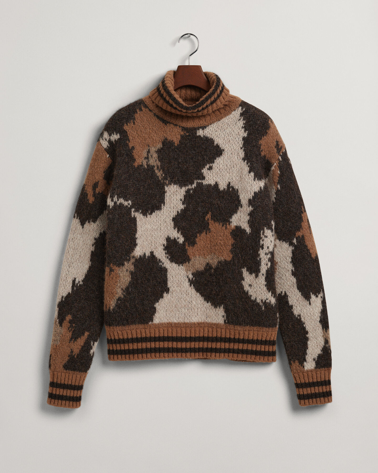 Leopard sweater med rullekrave