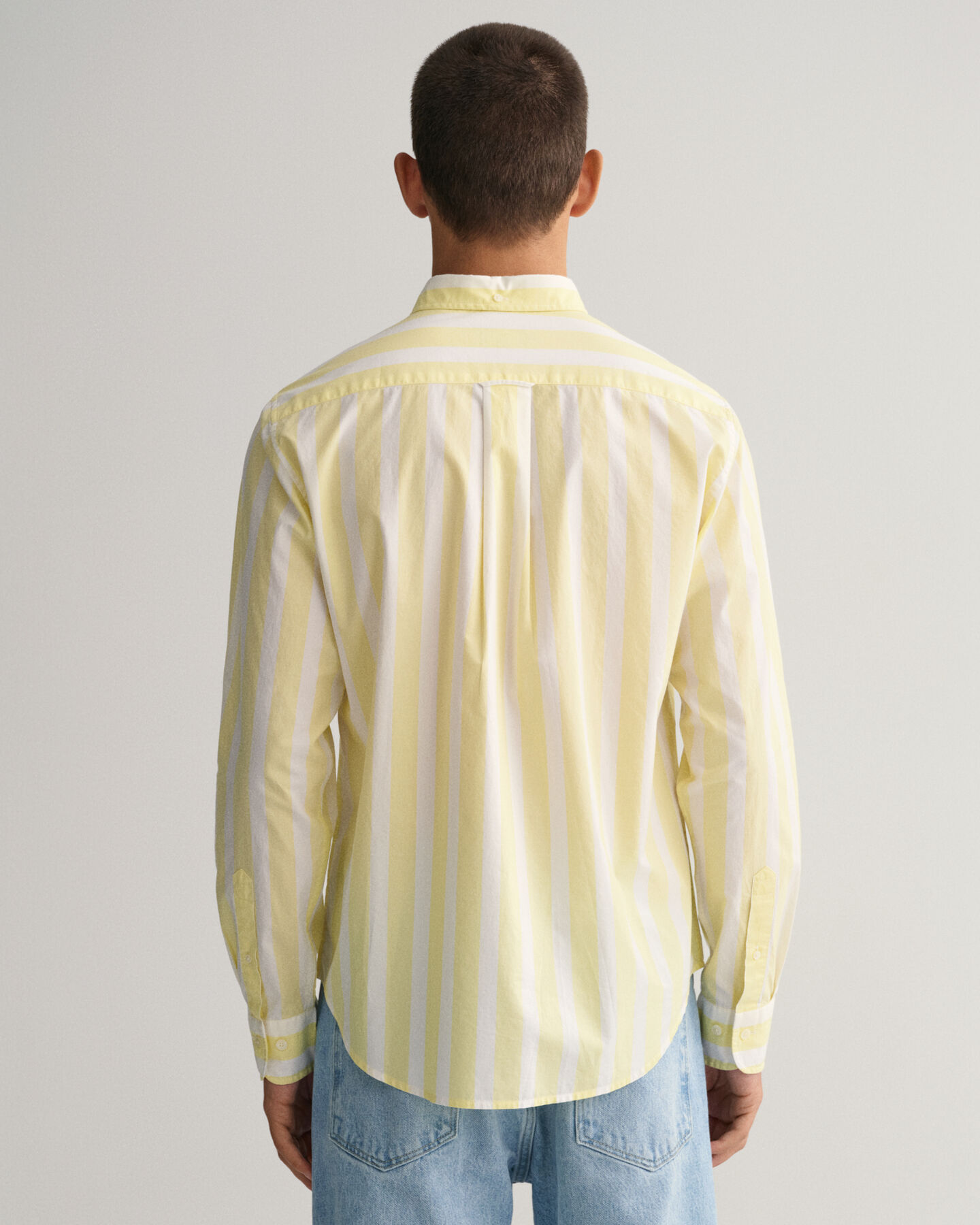 Regular fit tætvævet skjorte med brede striber