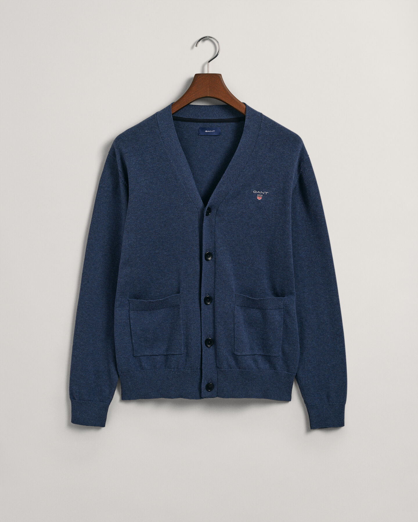 Classic cardigan i bomuld med V-hals