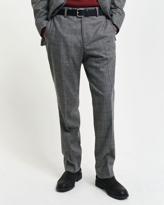 Slim fit jakkesæt-bukser med tern