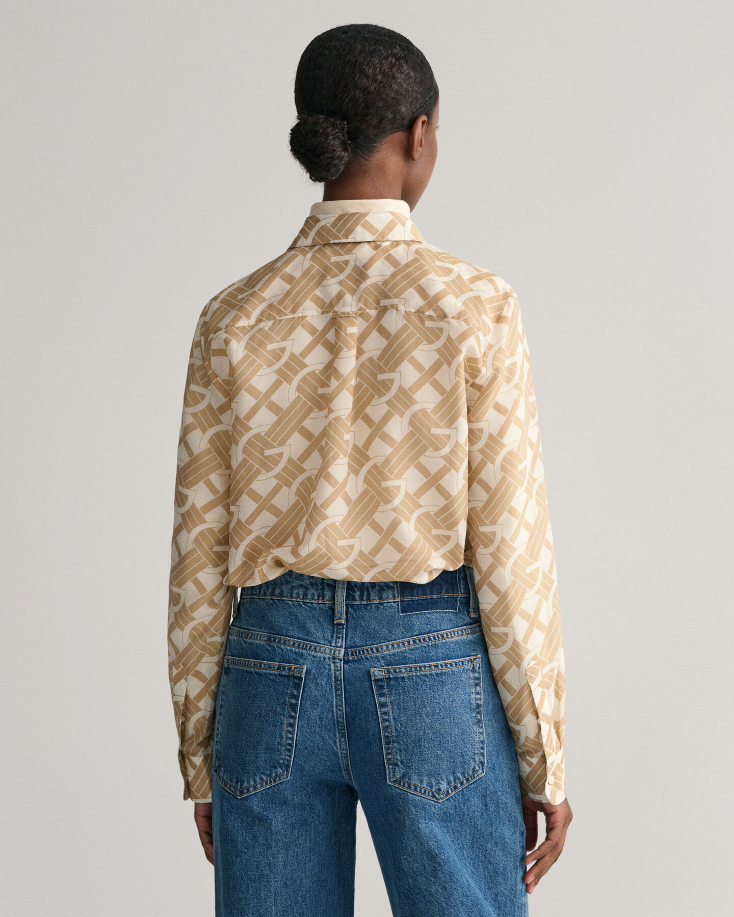 Regular fit G Patterned skjorte af bomuld og silke