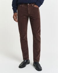 Slim fit jeans af jernbanefløjl