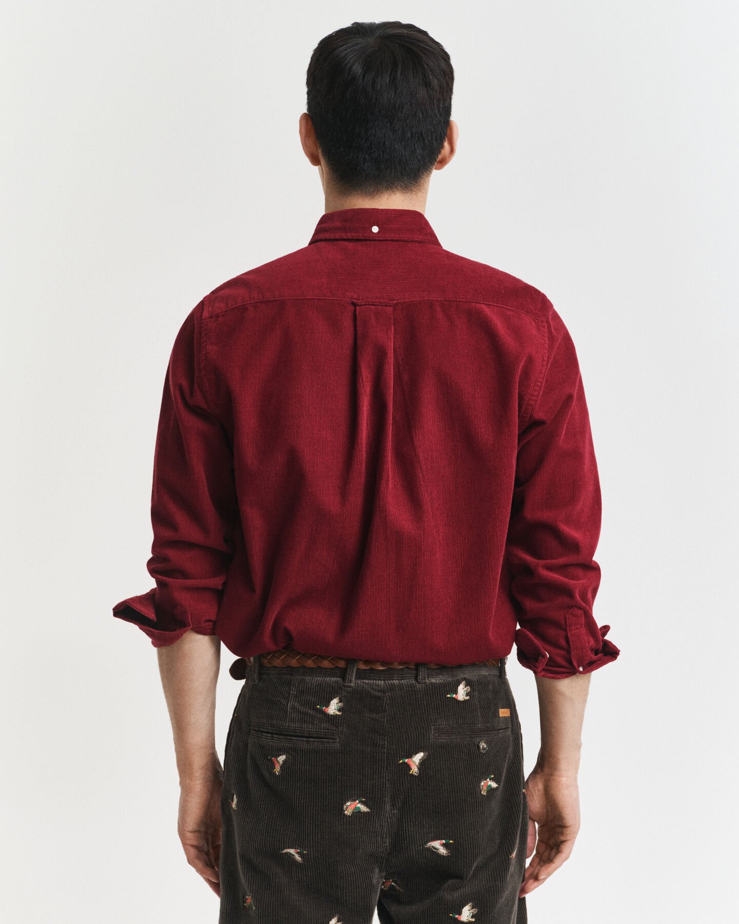 Regular fit skjorte af jernbanefløjl