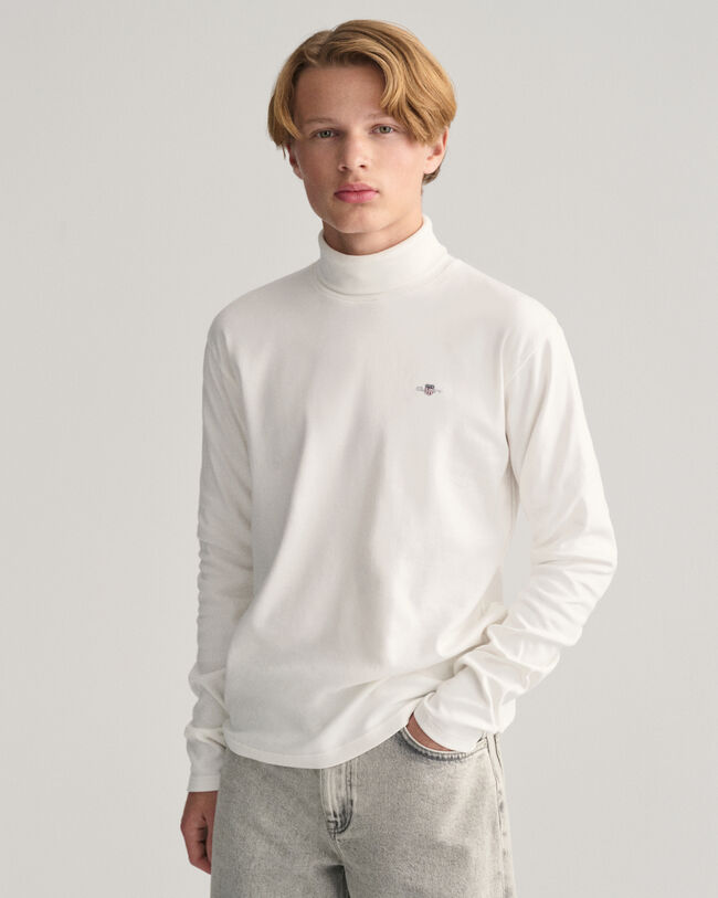 Teens Shield lang&aelig;rmet top med rullekrave