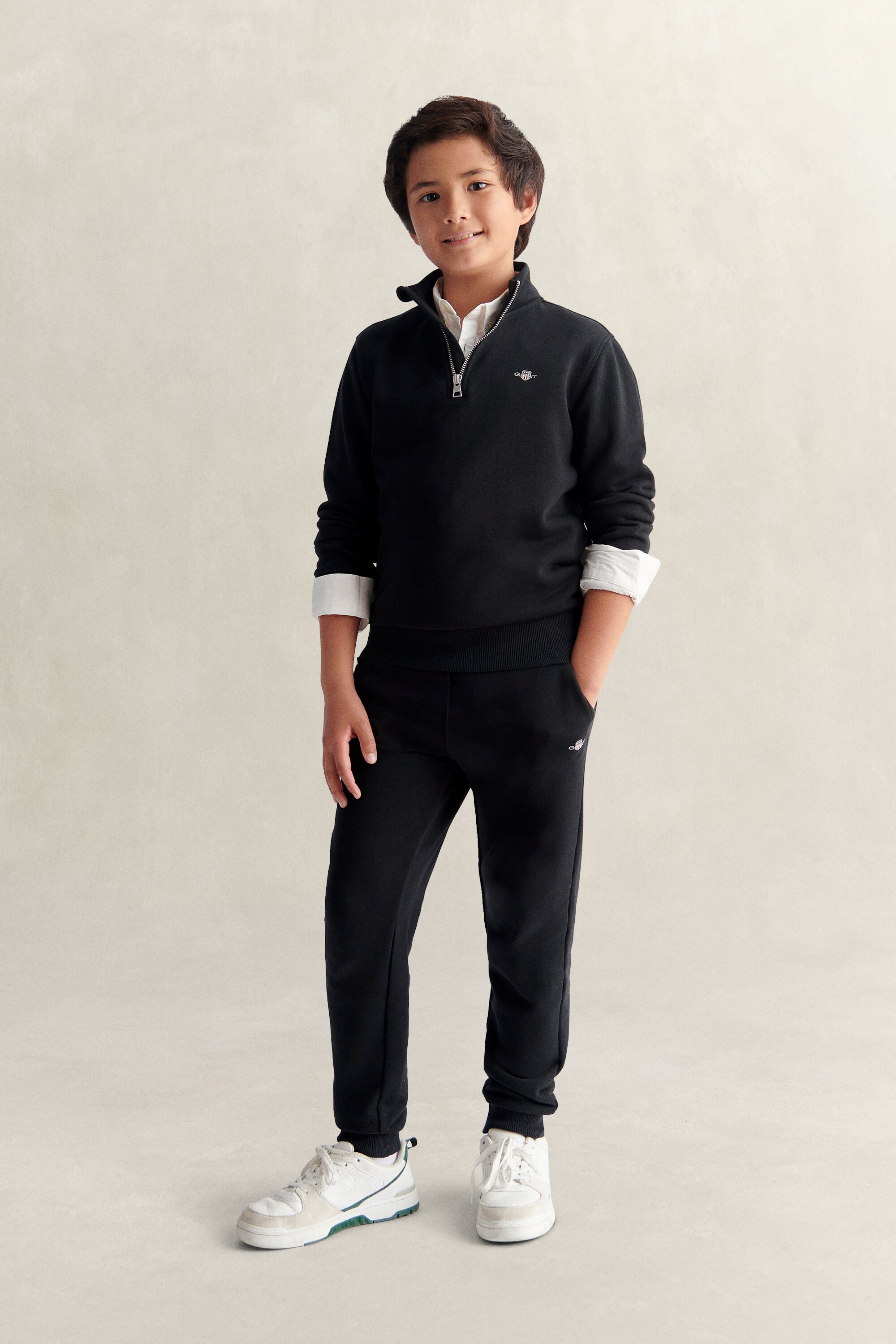 Teen Boys Shield sweatshirt med halv lynlås
