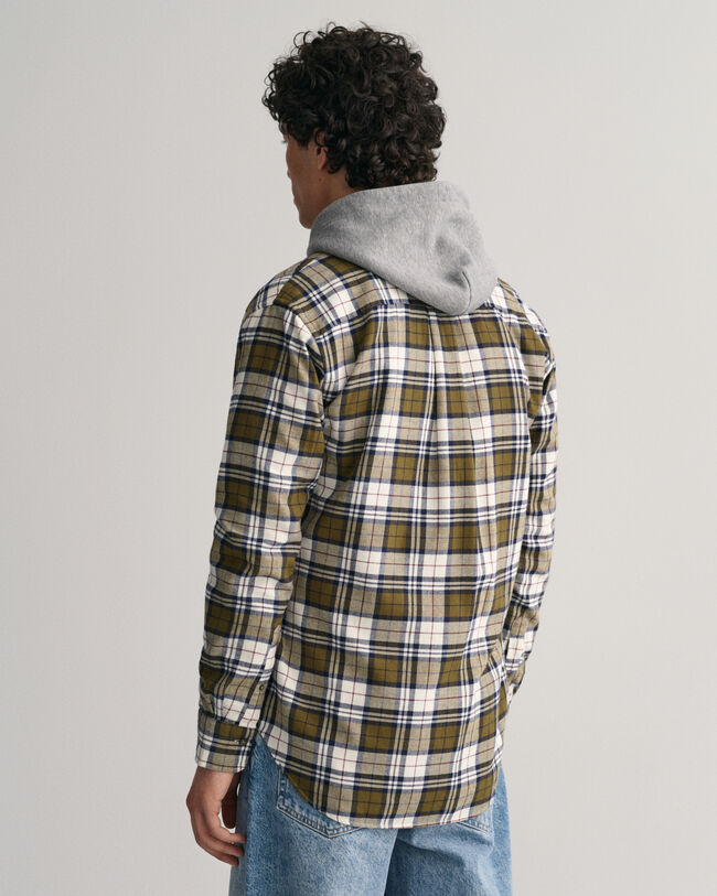 Regular fit ternet flannelskjorte