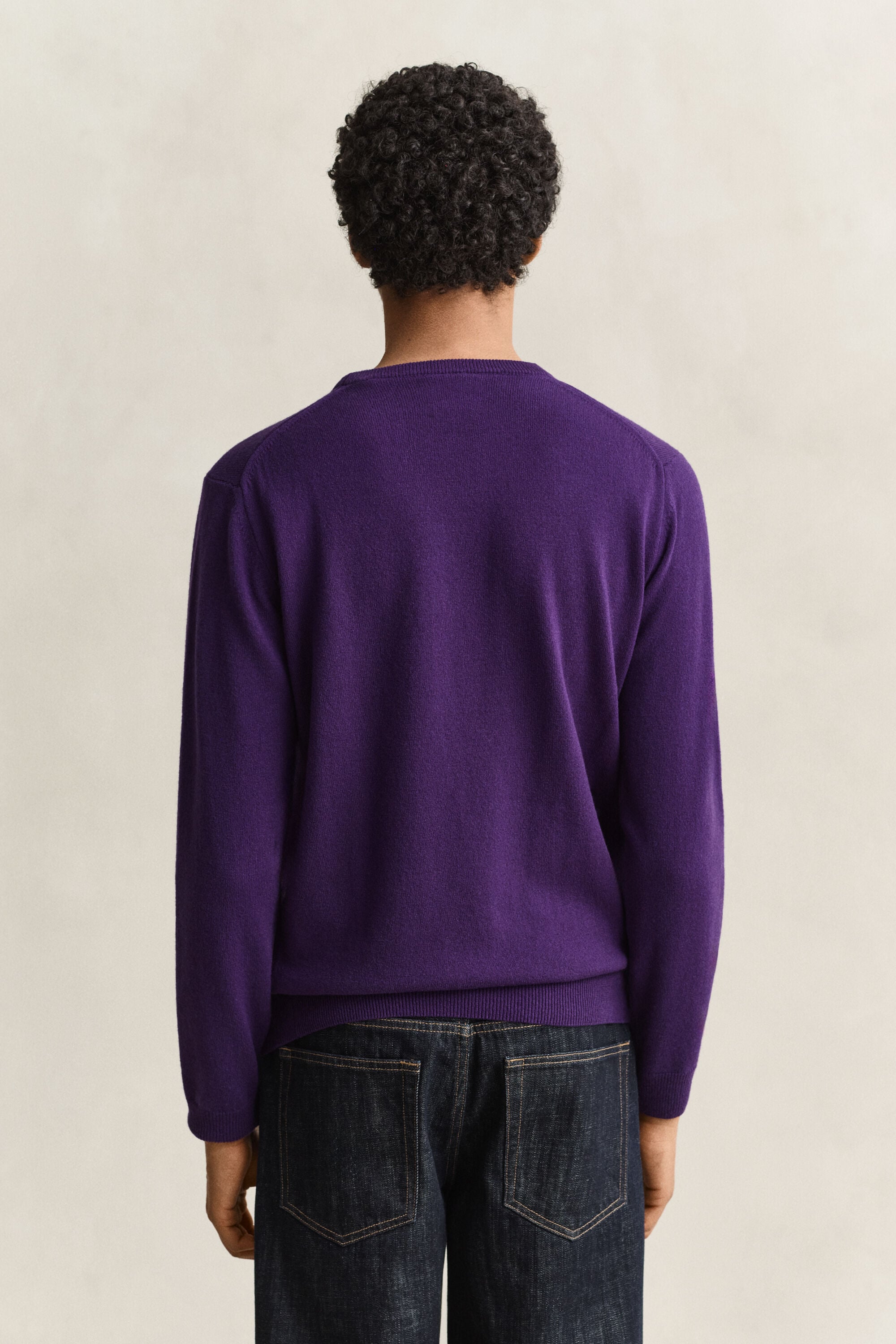 Crewneck sweater i lammeuld