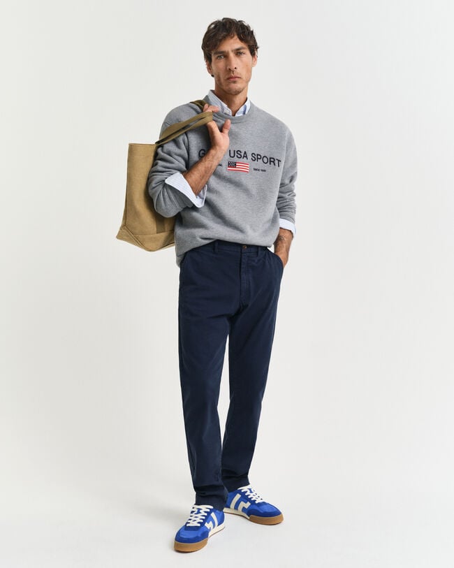 Slim fit Dobby chinobukser med struktur