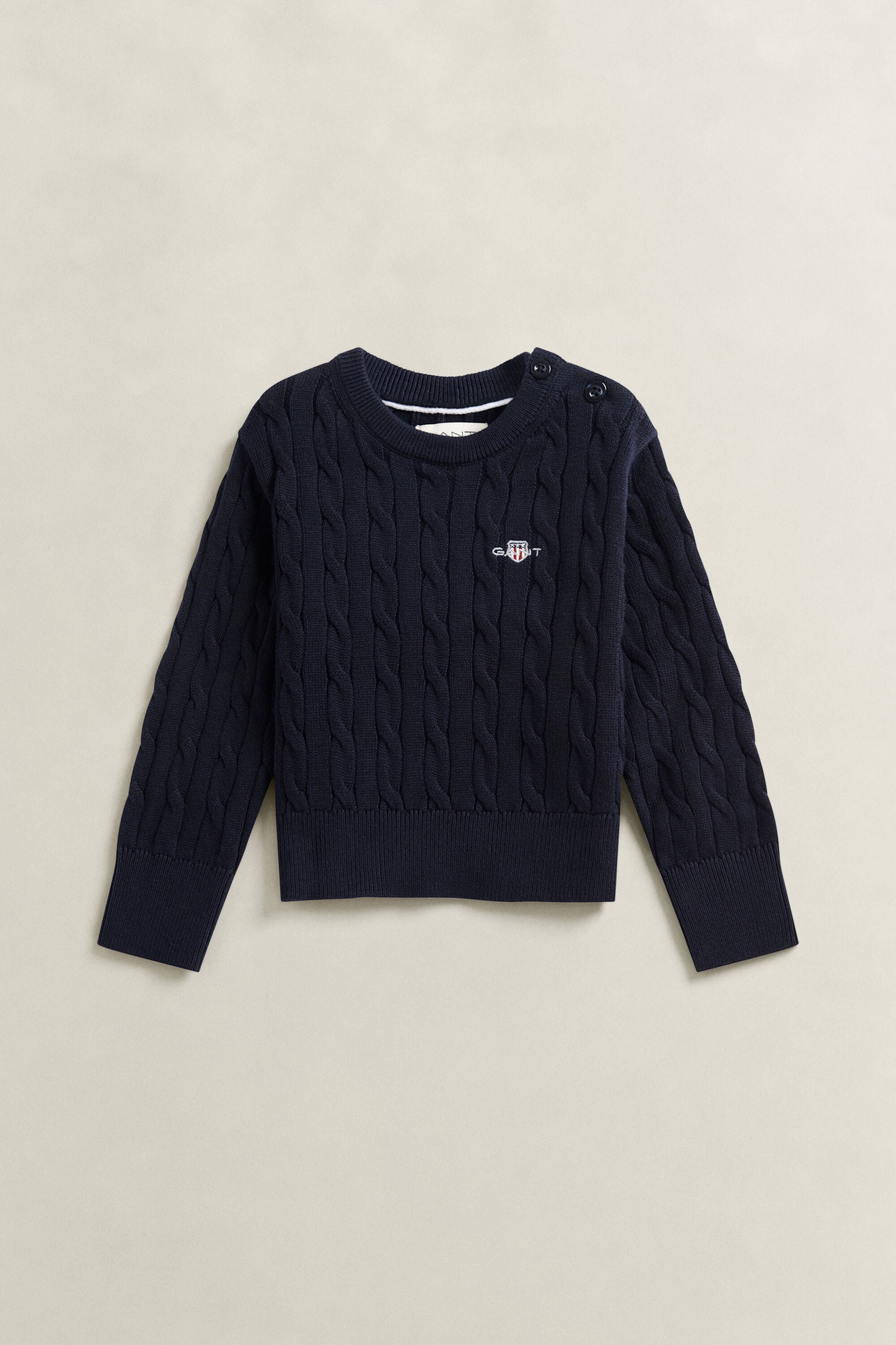 Girls Shield kabelstrikket sweater