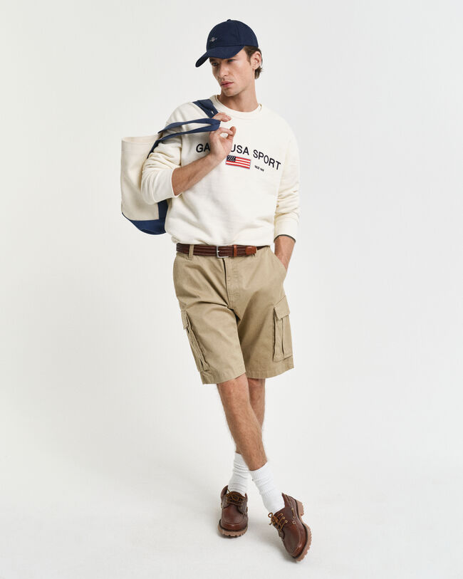Relaxed fit cargoshorts af twill