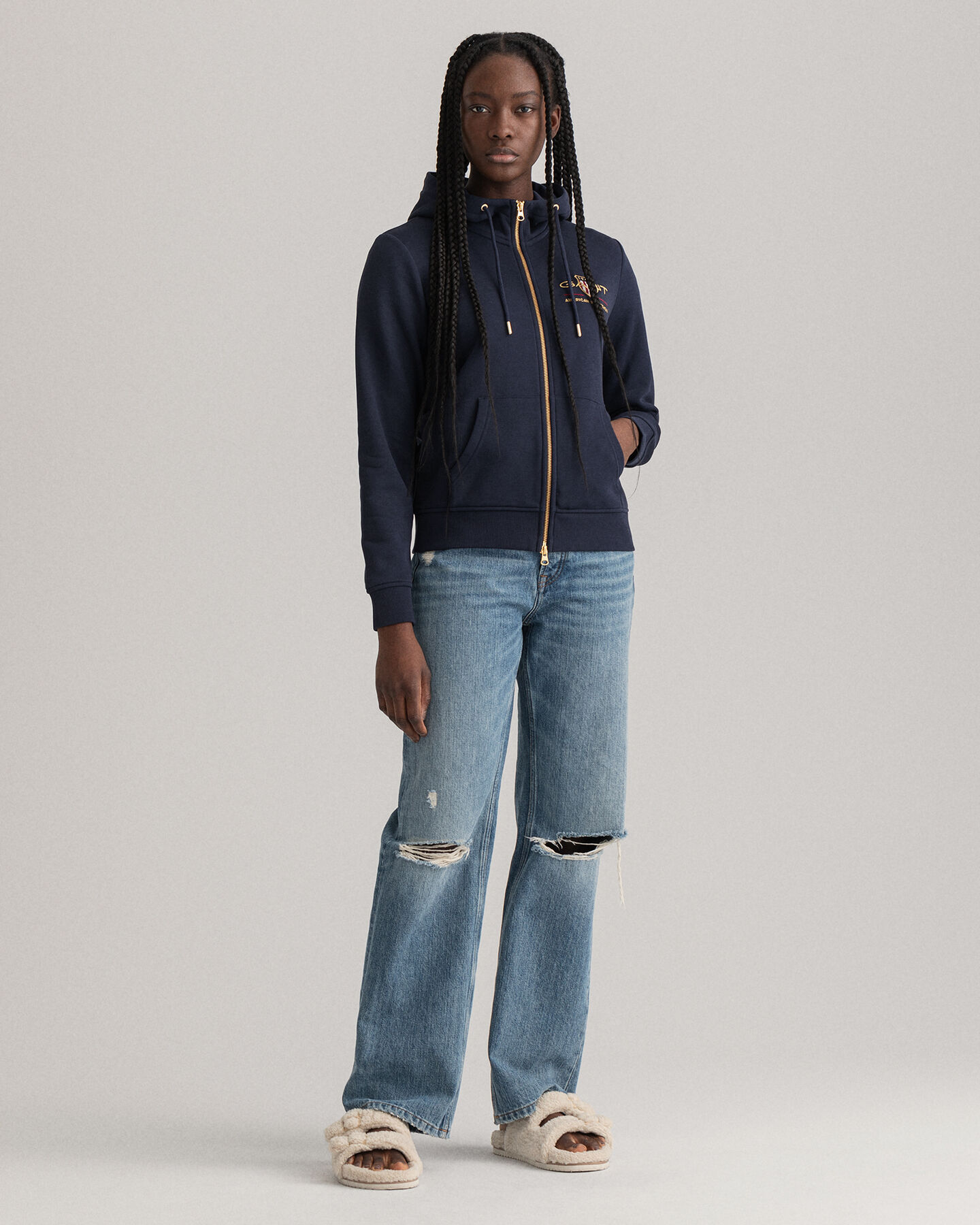 Archive Shield hættetrøje med hel lynlås