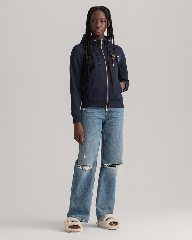 Archive Shield hættetrøje med hel lynlås