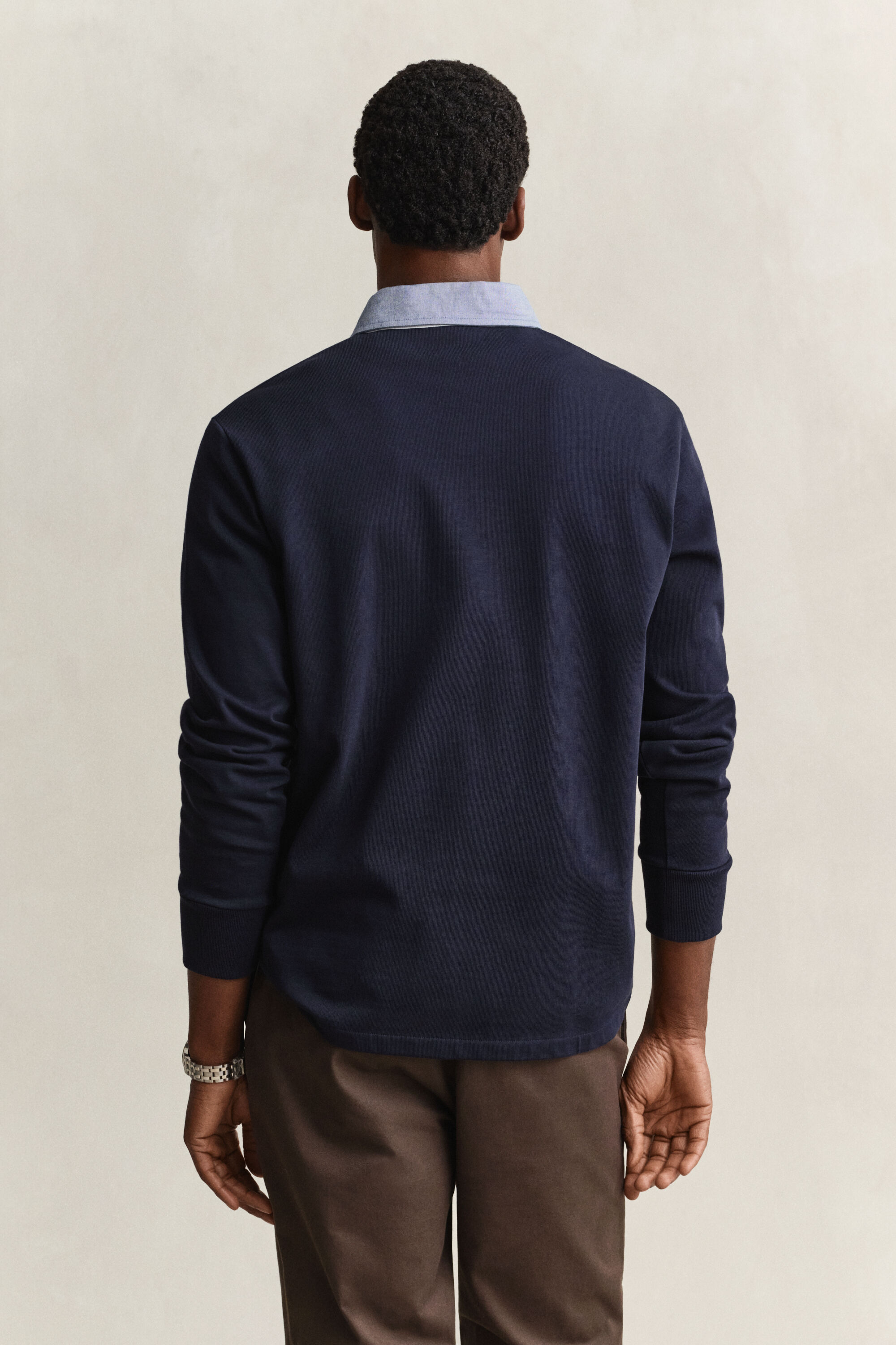 Heavy Rugger med krave i chambray