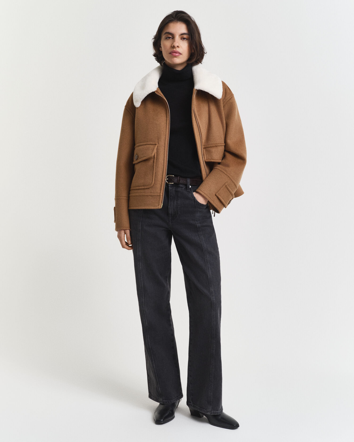 Rullekrave sweater af ekstra fin merinould