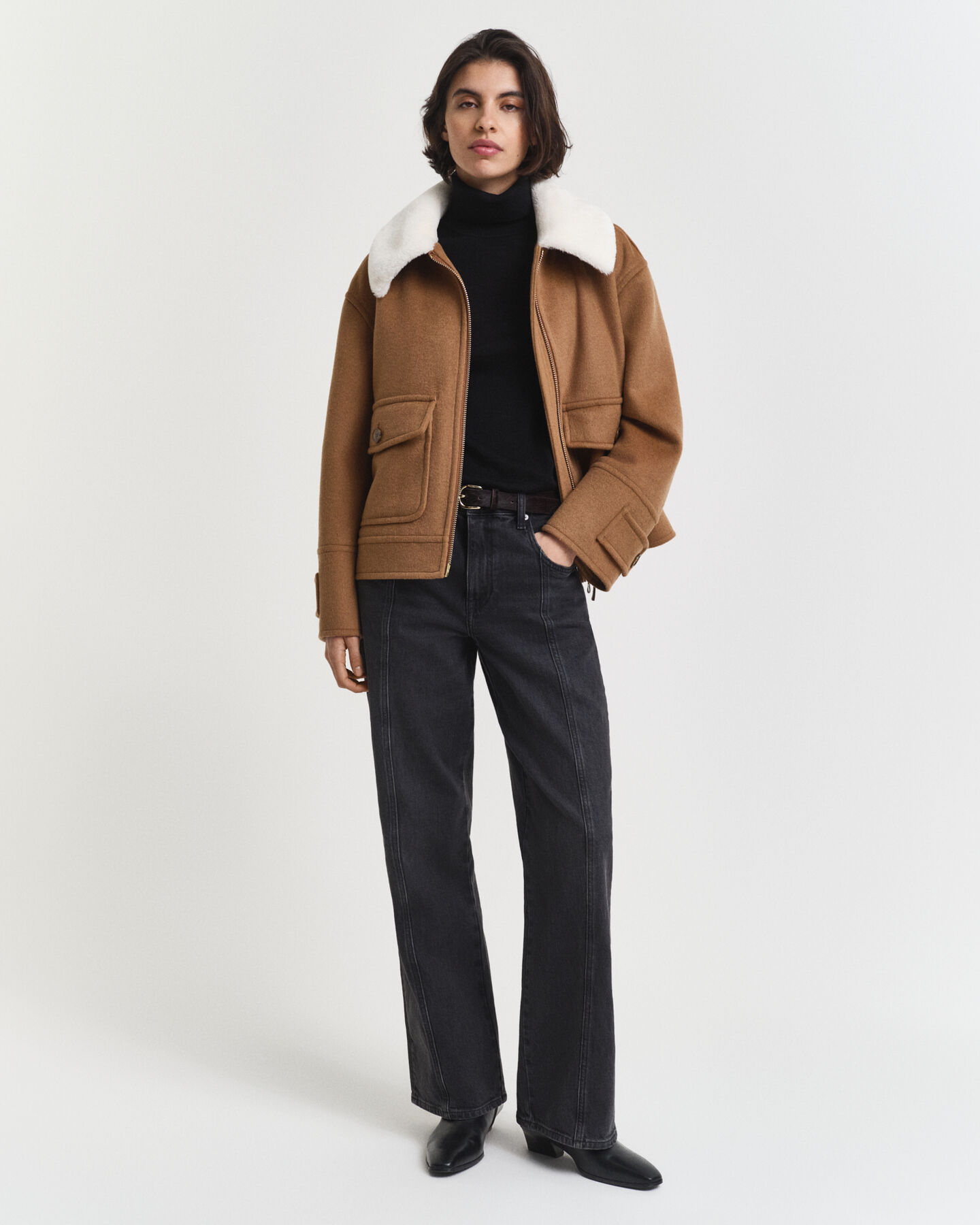 Rullekrave sweater af ekstra fin merinould