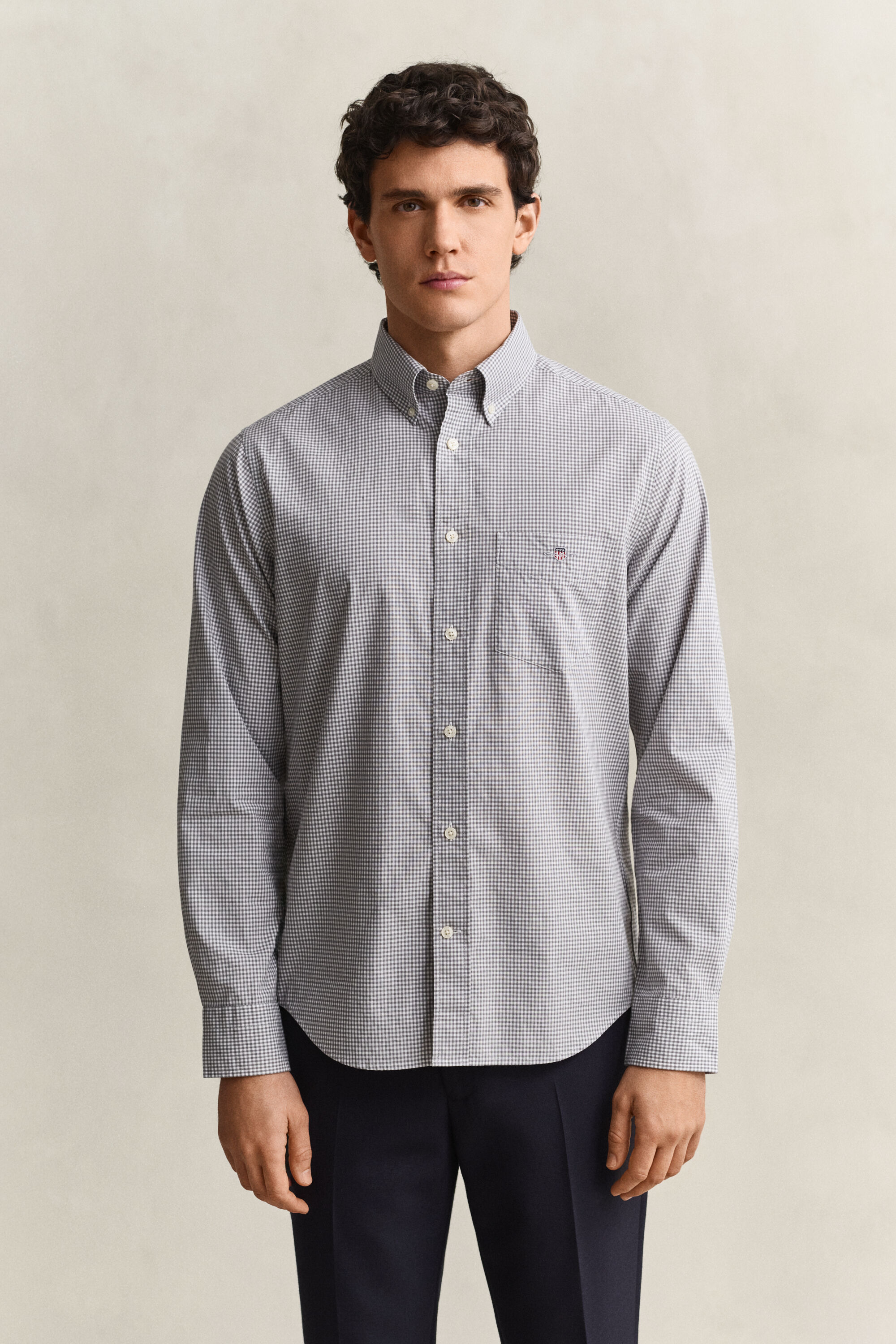 Gingham klassisk poplin-skjorte