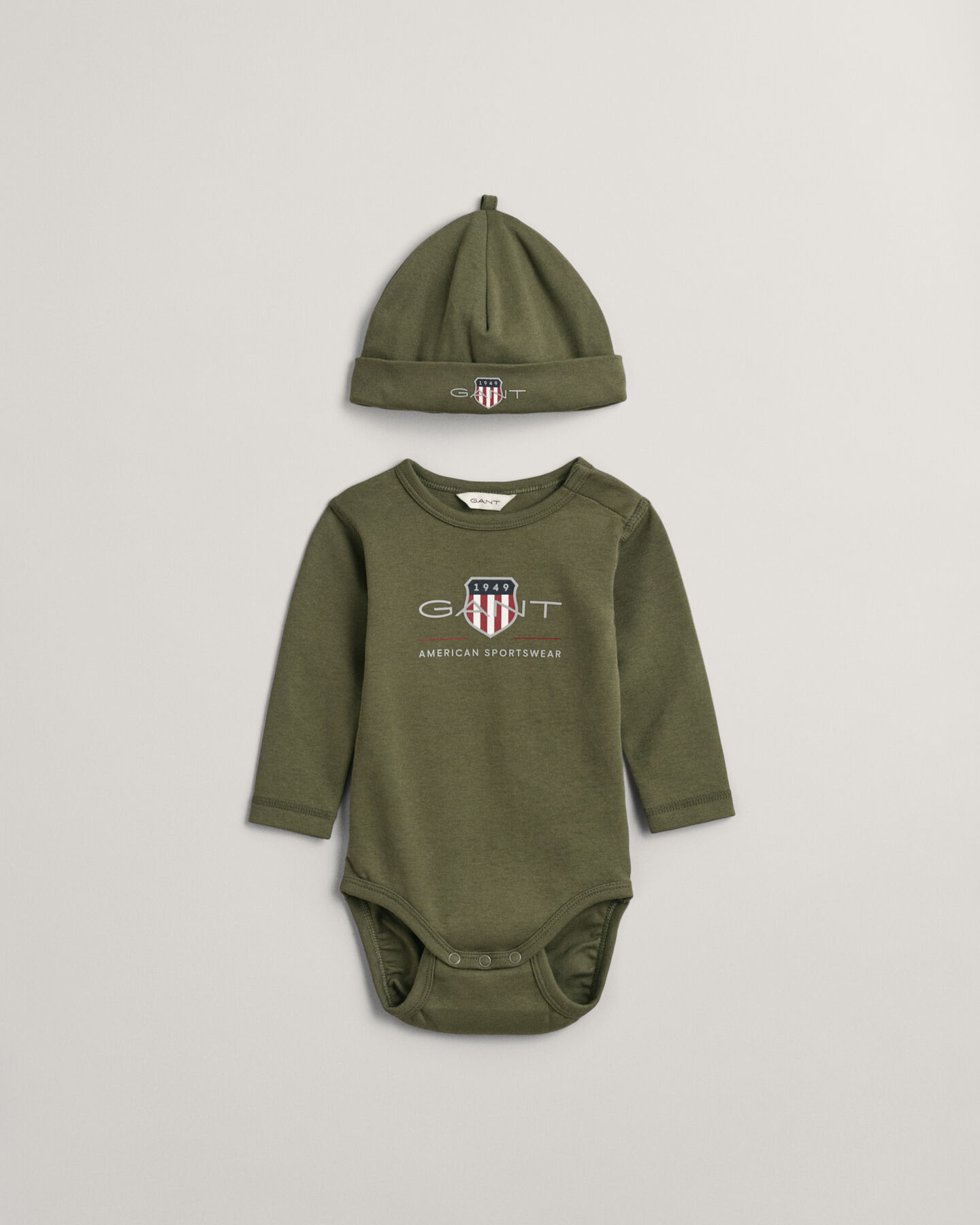 Baby Archive Shield bodysuit og beanie