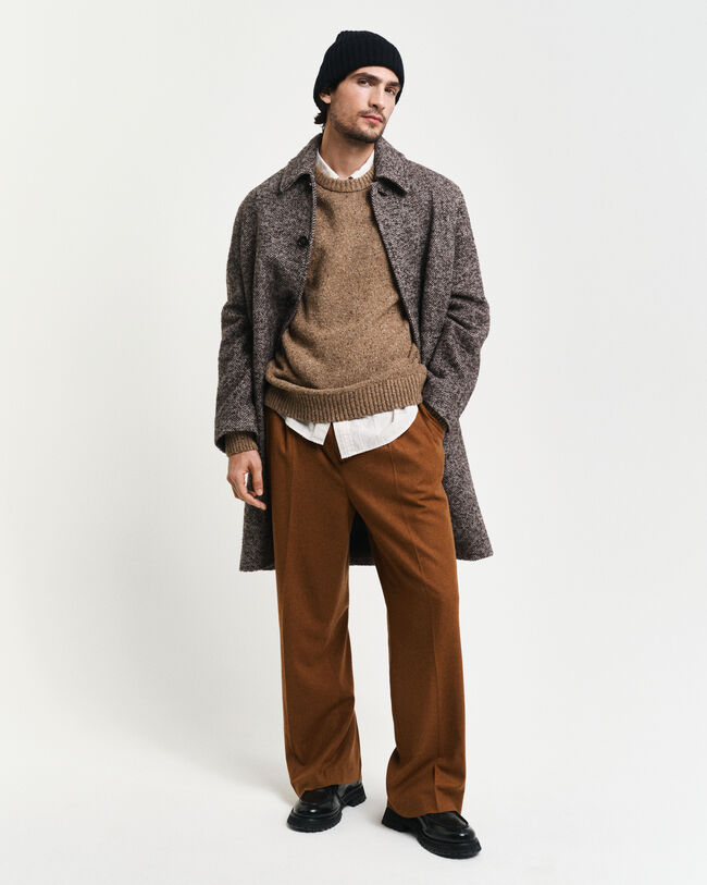 Crewneck sweater med uldnister