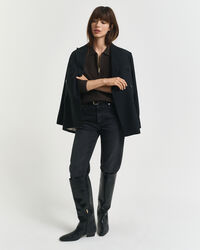 Tekstureret sweater af bomuld med halv lynlås