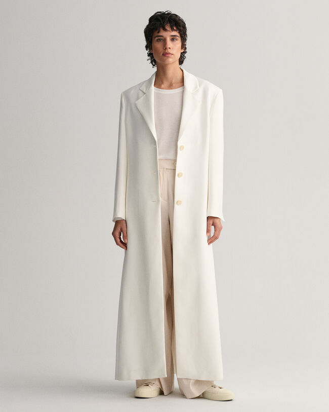 Fluid frakke i fuld længde