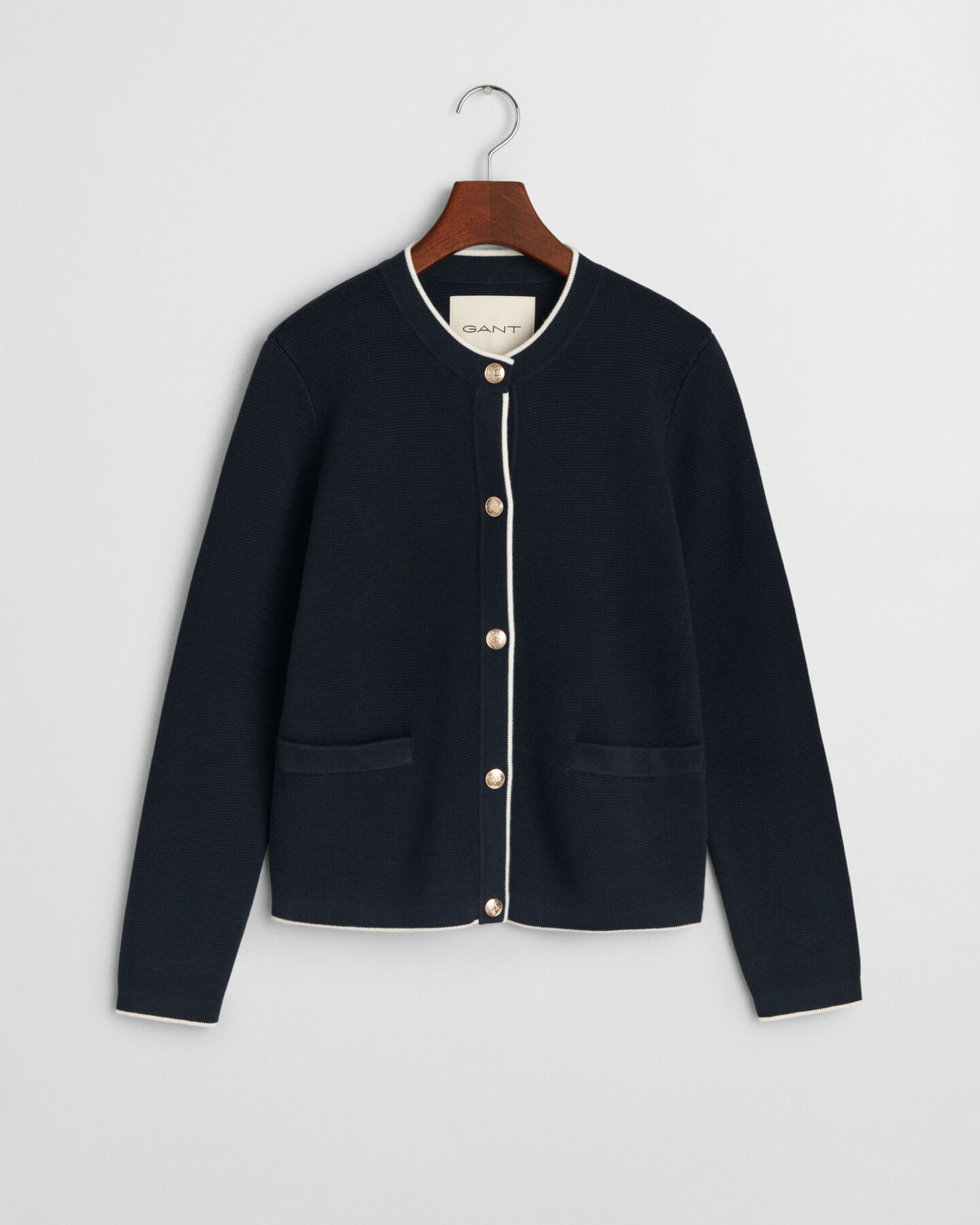 Strikket bomuldsjakke