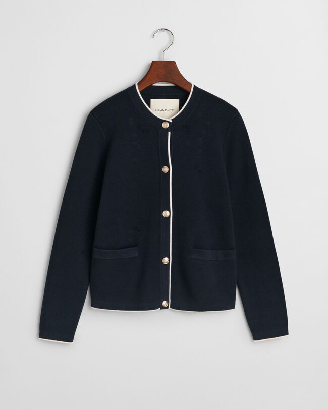 Strikket bomuldsjakke