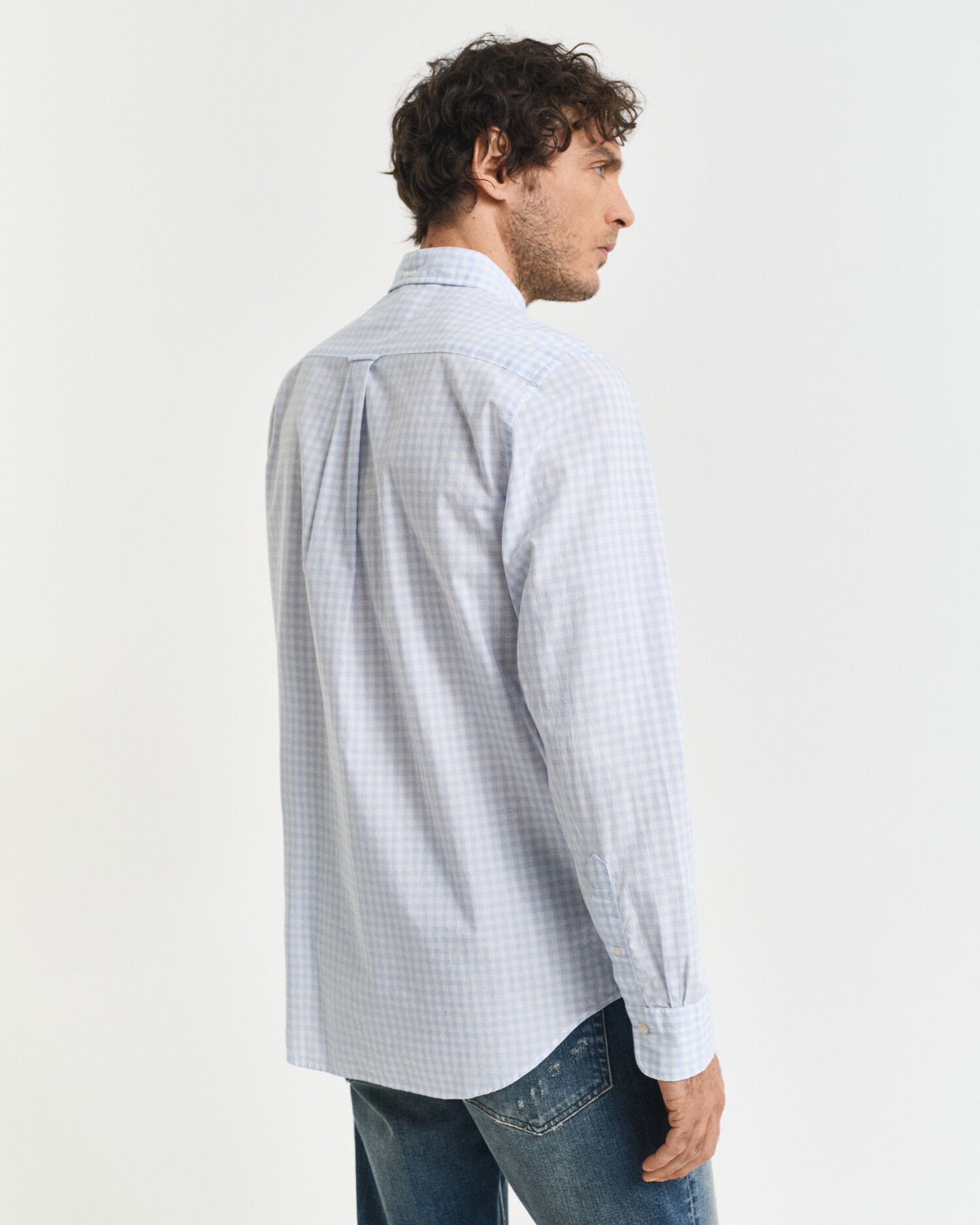 Regular fit klassisk gingham poplin-skjorte