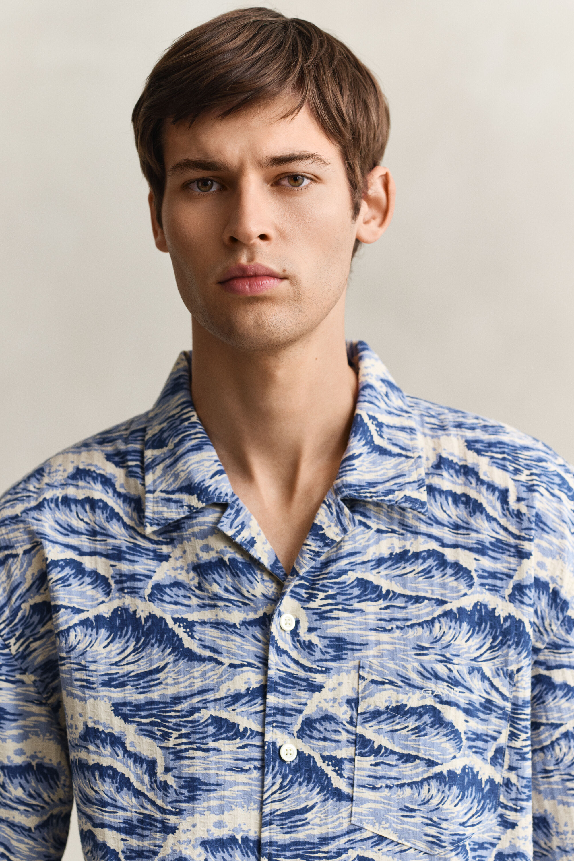 Kortærmet skjorte med tryk