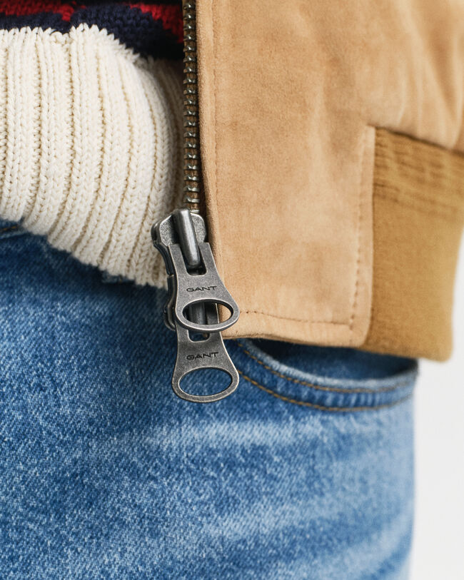 Harrington jakke af ruskind