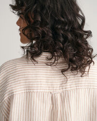 Stribet skjortekjole af hør