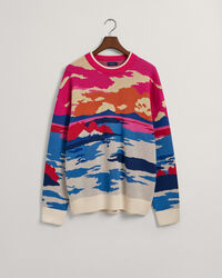 Crewneck sweater med Landscape-tryk