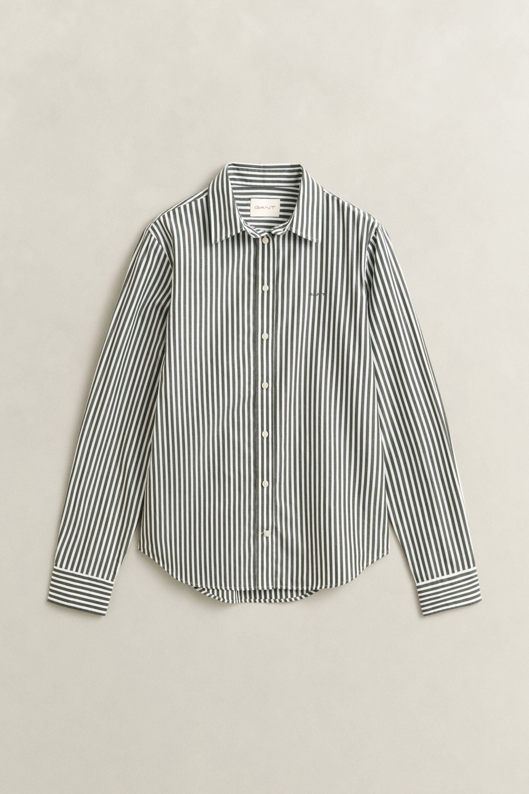 Regular fit stribet klassisk poplin-skjorte