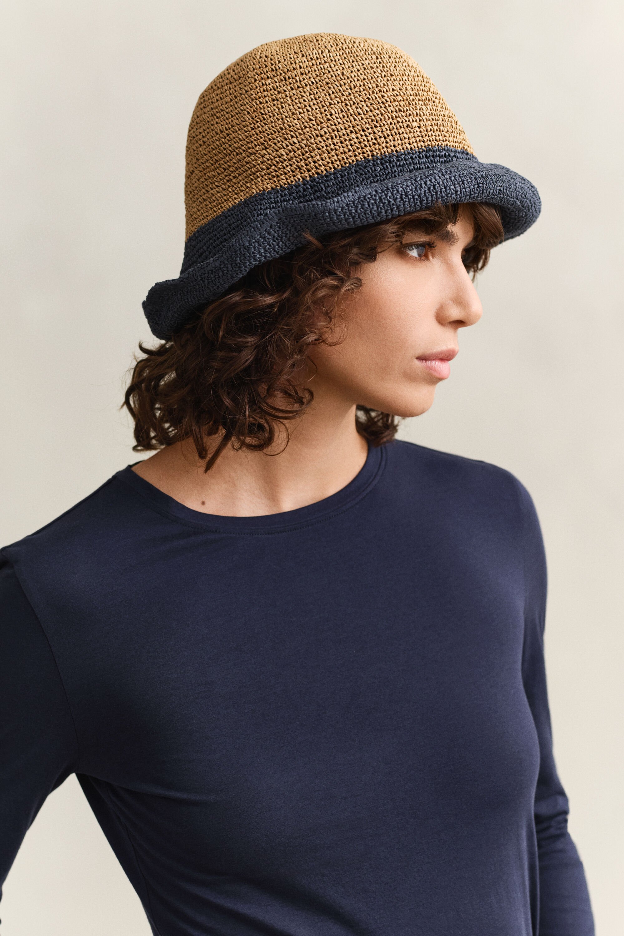 T-shirt af bomuld med lange ærmer