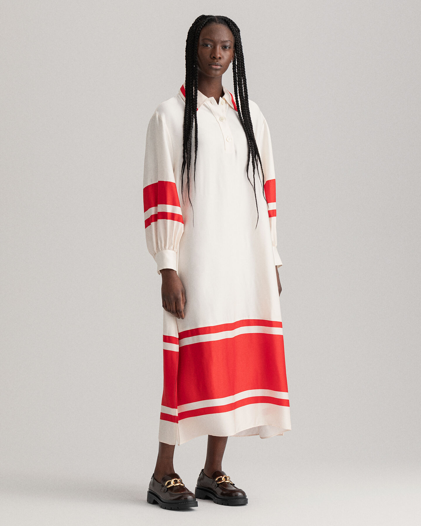 Stribet Detail kjole