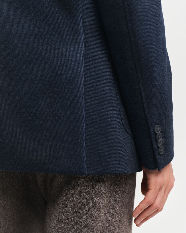 Tofarvet blazer i twill-jersey